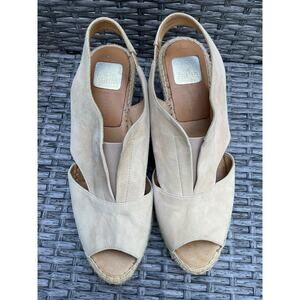 Kanna Women's Open Toe Wedge Espadrille Leather Sandals Blush Pink SZ 41 US 10.5